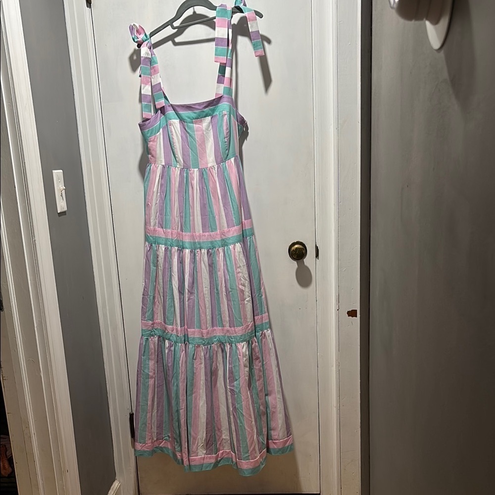 HUNTER BELL Jessica stripe tiered maxi dress size 6